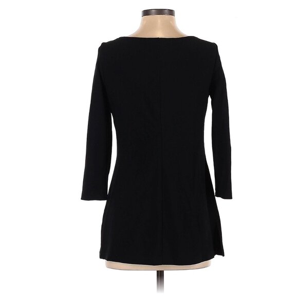 Boston Proper Beyond Travel Black Cutout 3/4 Sleeve Top Shirt Tunic Size XS - Picture 2 of 7